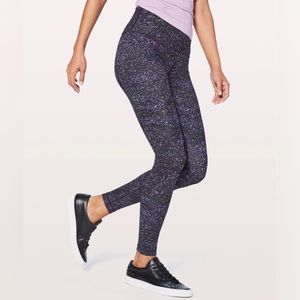 Lululemon roll down wunder under Rocky Road blue and berry pants
